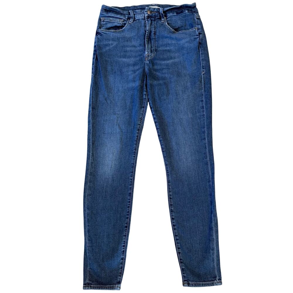 Good American Good Waist Skinny Ankle Jeans 12/31 Distressed Stretch Denim